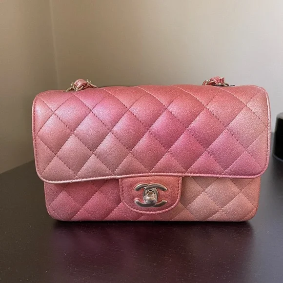 21S Mini Rectangular in Ombré Metallic Lambskin Pink - Picture 1 of 8